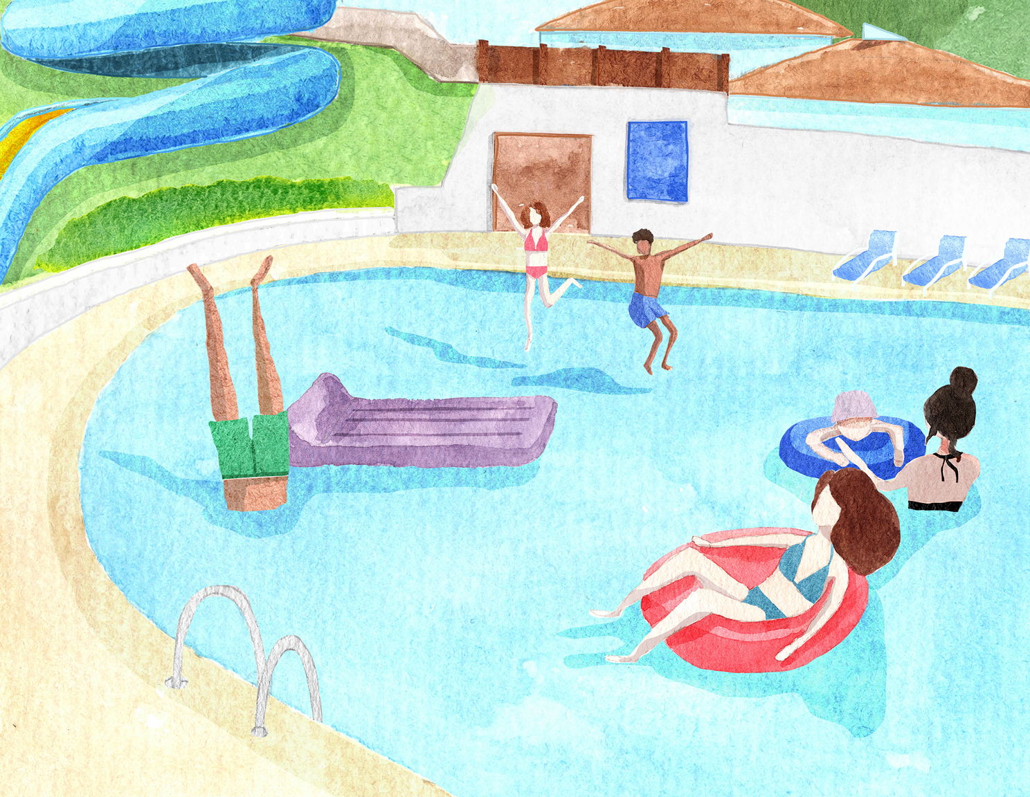 By the pool